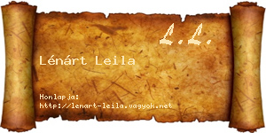 Lénárt Leila névjegykártya